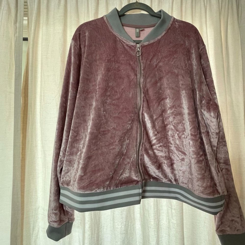 Asos US 18 Pink Velour Bomber Jacket